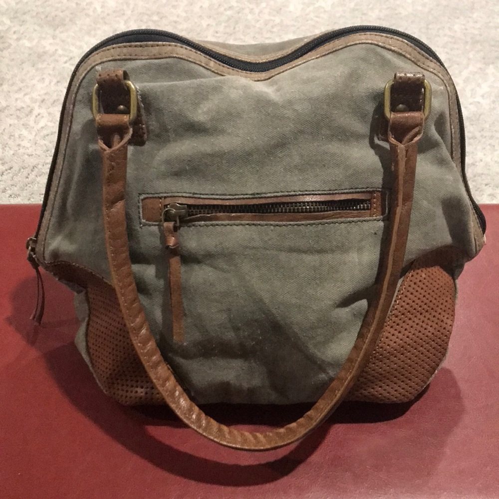 Mona B Distressed Canvas Shoulder Bag.